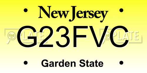 G23FVC New Jersey License Plate