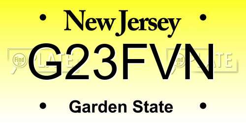 G23FVN New Jersey License Plate