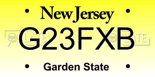 G23FXB New Jersey License Plate