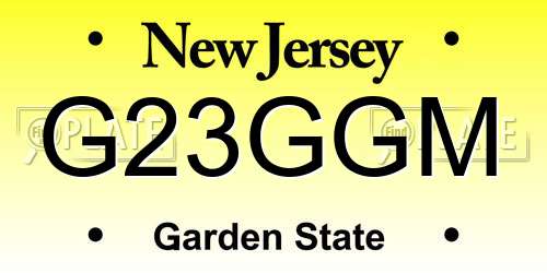 G23GGM New Jersey License Plate