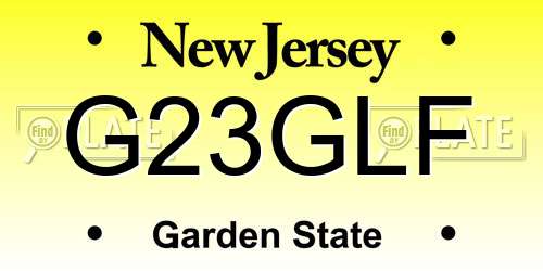 G23GLF New Jersey License Plate