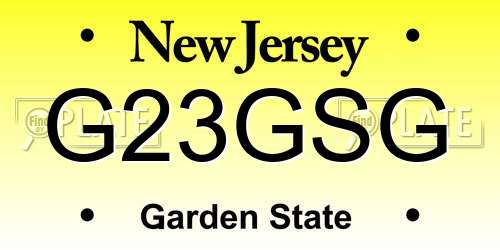 G23GSG New Jersey License Plate