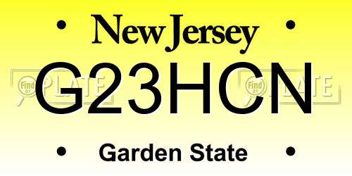 G23HCN New Jersey License Plate