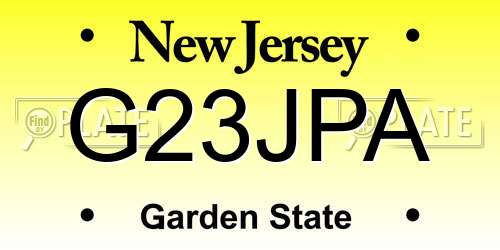 G23JPA New Jersey License Plate
