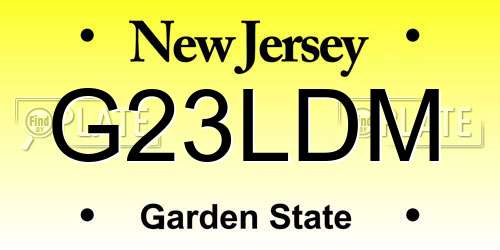 G23LDM New Jersey License Plate
