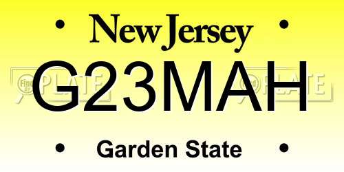 G23MAH New Jersey License Plate