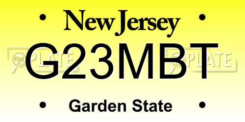 G23MBT New Jersey License Plate