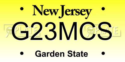 G23MCS New Jersey License Plate