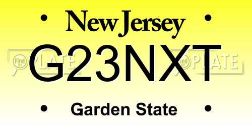 G23NXT New Jersey License Plate