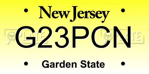 G23PCN New Jersey License Plate