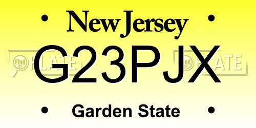 G23PJX New Jersey License Plate