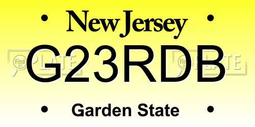 G23RDB New Jersey License Plate