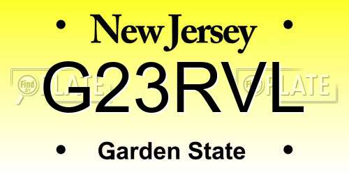 G23RVL New Jersey License Plate
