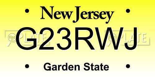 G23RWJ New Jersey License Plate