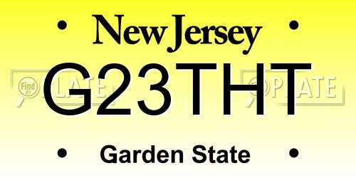 G23THT New Jersey License Plate