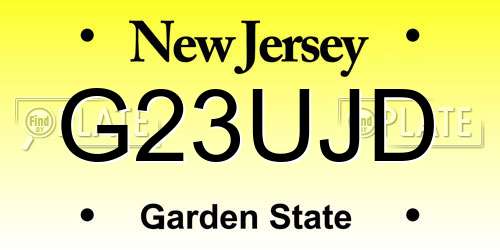 G23UJD New Jersey License Plate