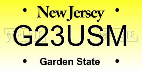 G23USM New Jersey License Plate