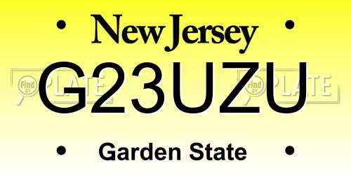 G23UZU New Jersey License Plate