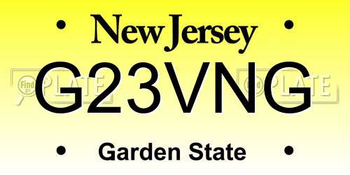 G23VNG New Jersey License Plate