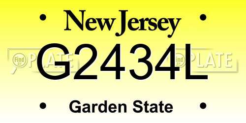 G2434L New Jersey License Plate