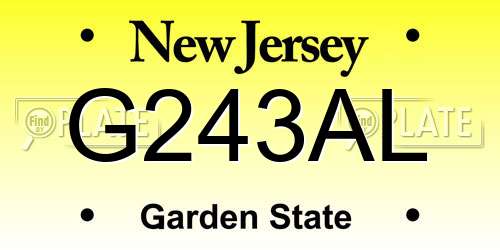 G243AL New Jersey License Plate