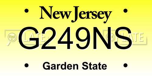 G249NS New Jersey License Plate
