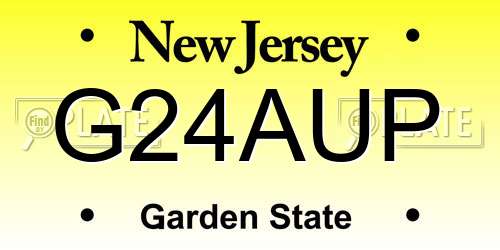 G24AUP New Jersey License Plate