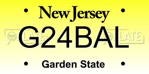 G24BAL New Jersey License Plate