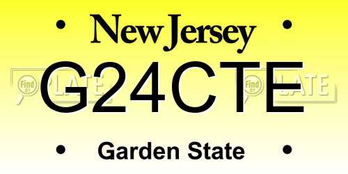 G24CTE New Jersey License Plate