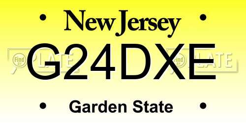 G24DXE New Jersey License Plate