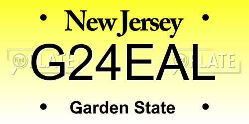 G24EAL New Jersey License Plate