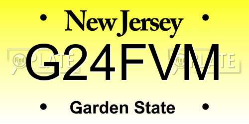 G24FVM New Jersey License Plate