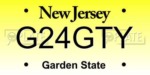 G24GTY New Jersey License Plate