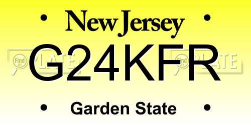 G24KFR New Jersey License Plate