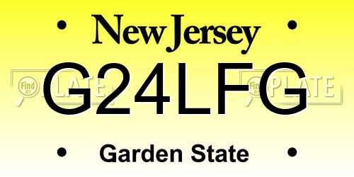 G24LFG New Jersey License Plate