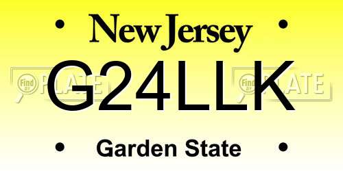 G24LLK New Jersey License Plate