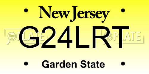 G24LRT New Jersey License Plate