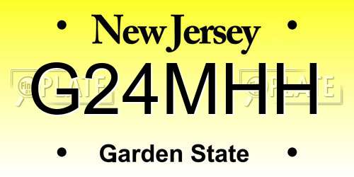G24MHH New Jersey License Plate