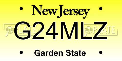 G24MLZ New Jersey License Plate
