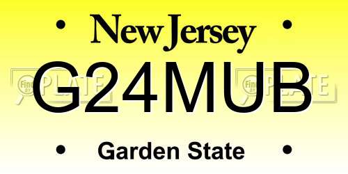 G24MUB New Jersey License Plate