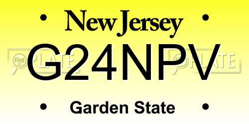 G24NPV New Jersey License Plate