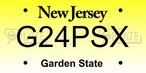 G24PSX New Jersey License Plate