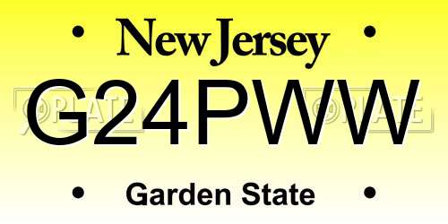 G24PWW New Jersey License Plate