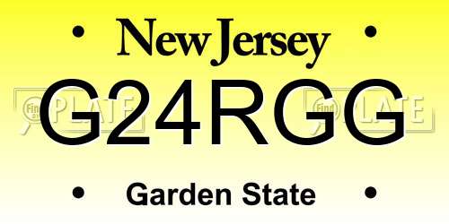 G24RGG New Jersey License Plate