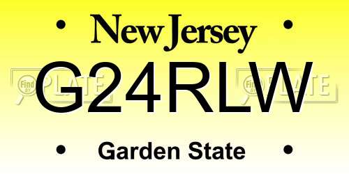 G24RLW New Jersey License Plate