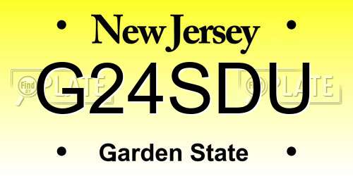 G24SDU New Jersey License Plate