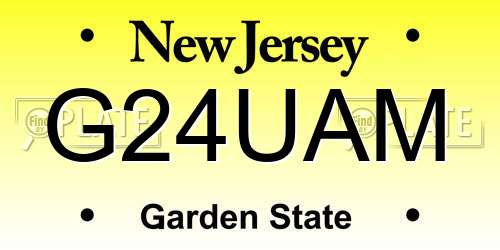 G24UAM New Jersey License Plate