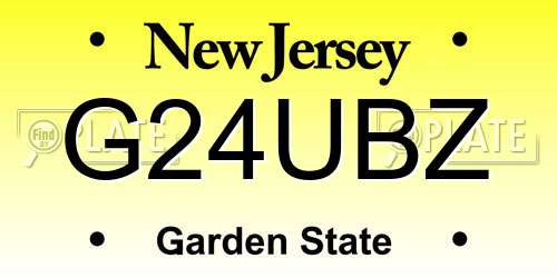 G24UBZ New Jersey License Plate