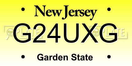 G24UXG New Jersey License Plate