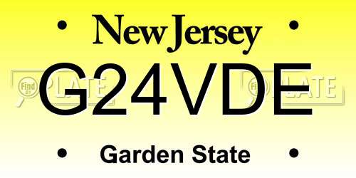 G24VDE New Jersey License Plate